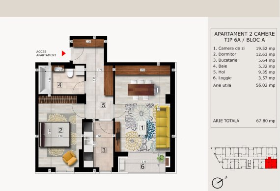 Apartament 2 Camere - 2C TIP 6A