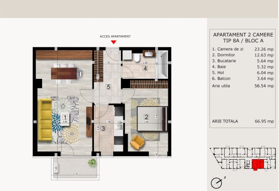 Apartament 2 Camere - 2C TIP 8A