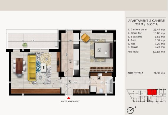 Apartament 2 Camere - 2C TIP 9