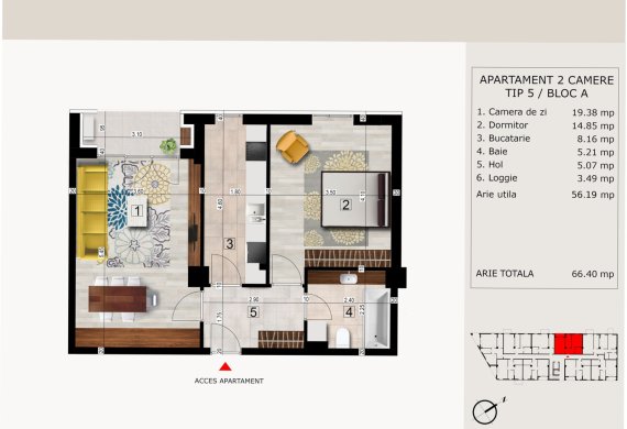 Apartament 2 Camere - 2C TIP 5